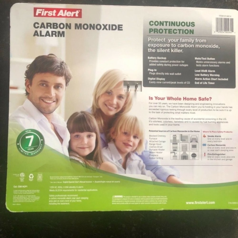 FIRST ALERT CARBON MONOXIDE ALARM DUAL POWER